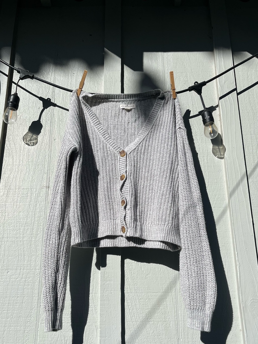 Aeropostale Gray Cropped Cardigan